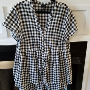 Size 1 - Black and white gingham blouse
